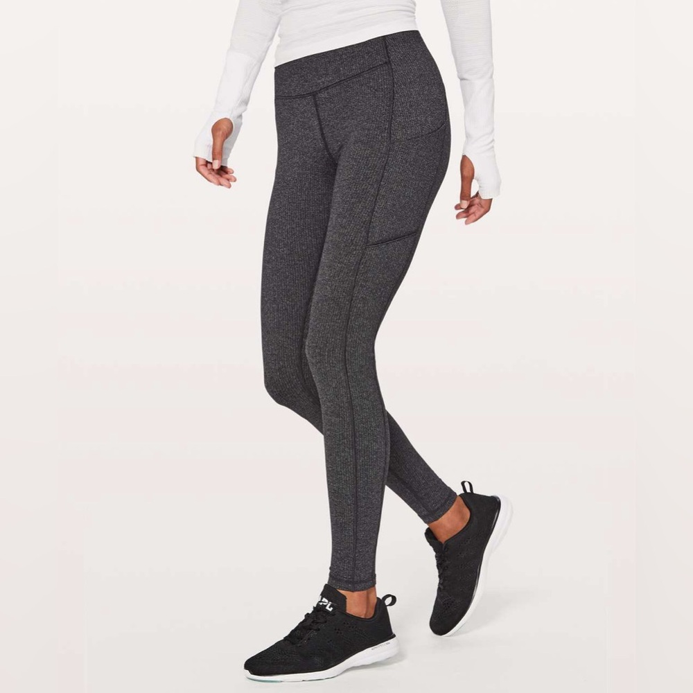 Lululemon Women’s Speed Up Tight *28" Leggings Variegated Knit Heathered Black 4